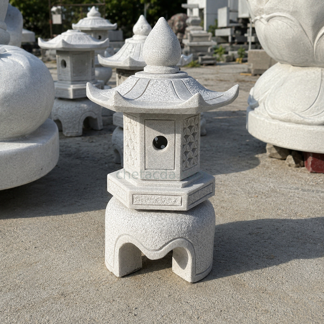Mệnh Kim và mệnh Thủy tham khảo chọn đèn đá trắng, xám thế nào?