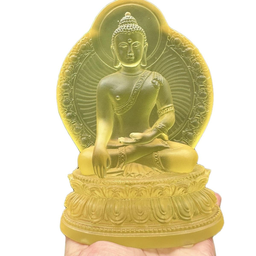 Tượng phật dược sư lưu ly , đá lưu ly size 18cm