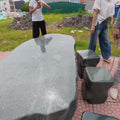 Bộ bàn ghế đá phong thủy nguyên khối ảnh thực tế số 1