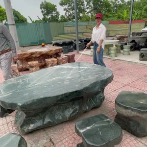 Bàn Ghế Đá Nguyên Khối Uống Trà Ngoài Trời Cho Sân Vườn Đẹp – Không Gian Uống Trà Ngoài Trời