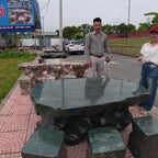 Bộ bàn ghế đá phong thủy nguyên khối ảnh thực tế số 9