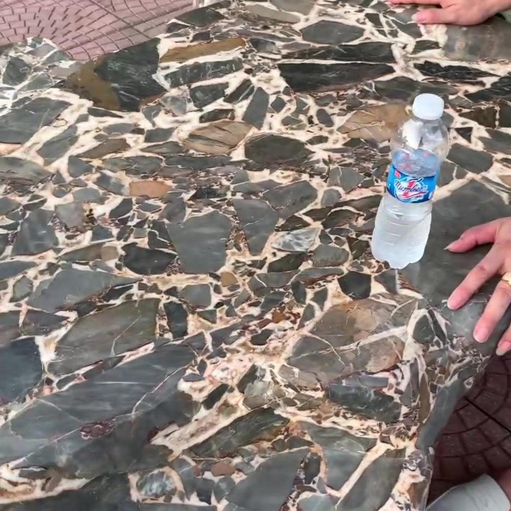 Bộ bàn ghế đá nguyên khối trang trí biệt thự nhà vườn ảnh thực tế số 2