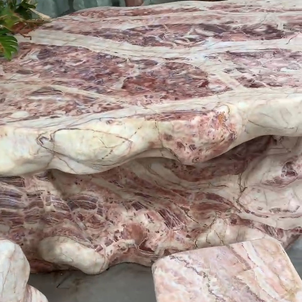 Bộ Bàn Ghế Đá Nguyên Khối Cao Cấp Cho Không Gian Sân Vườn