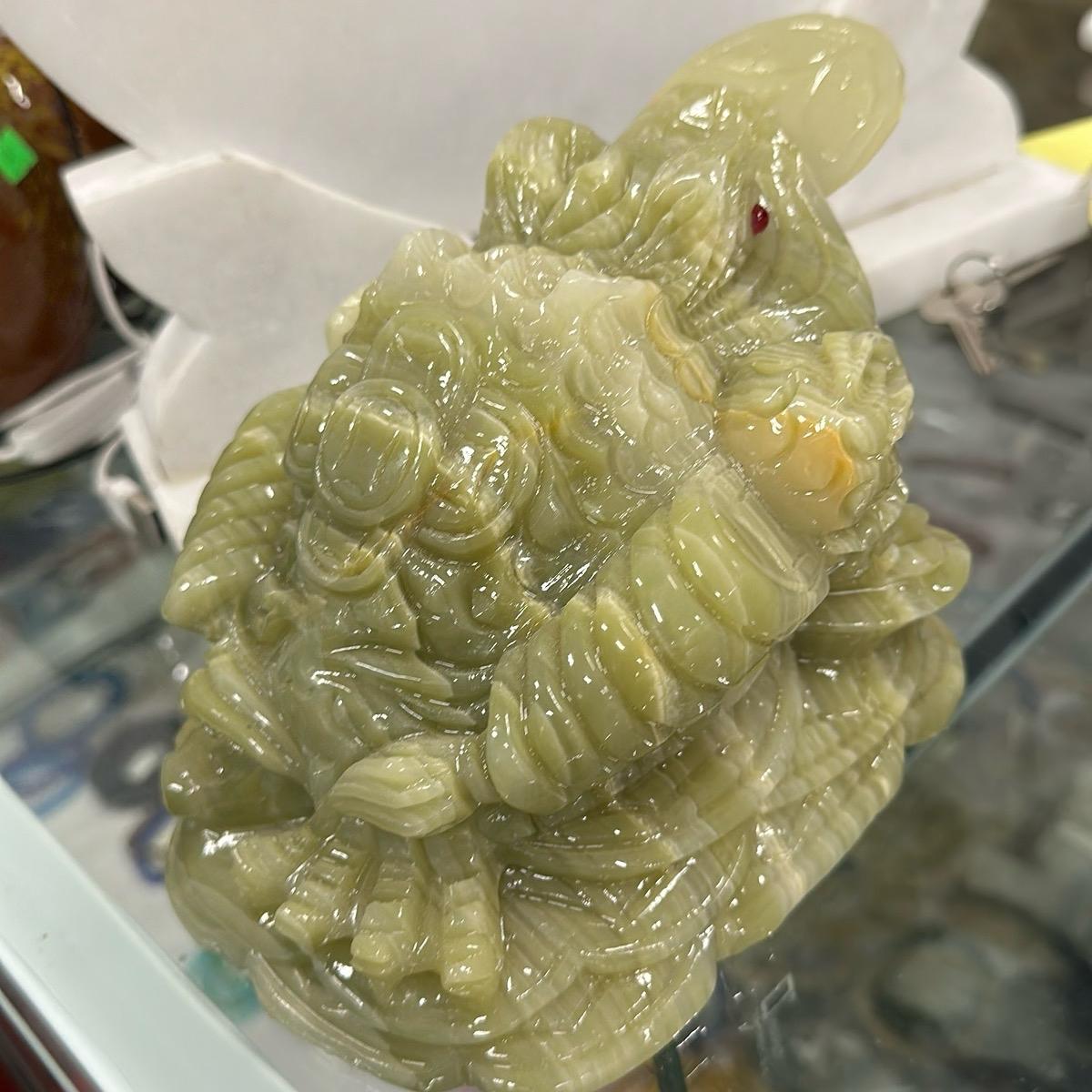 Thiềm thừ  phong thuy đá Ngọc onyx xanh
