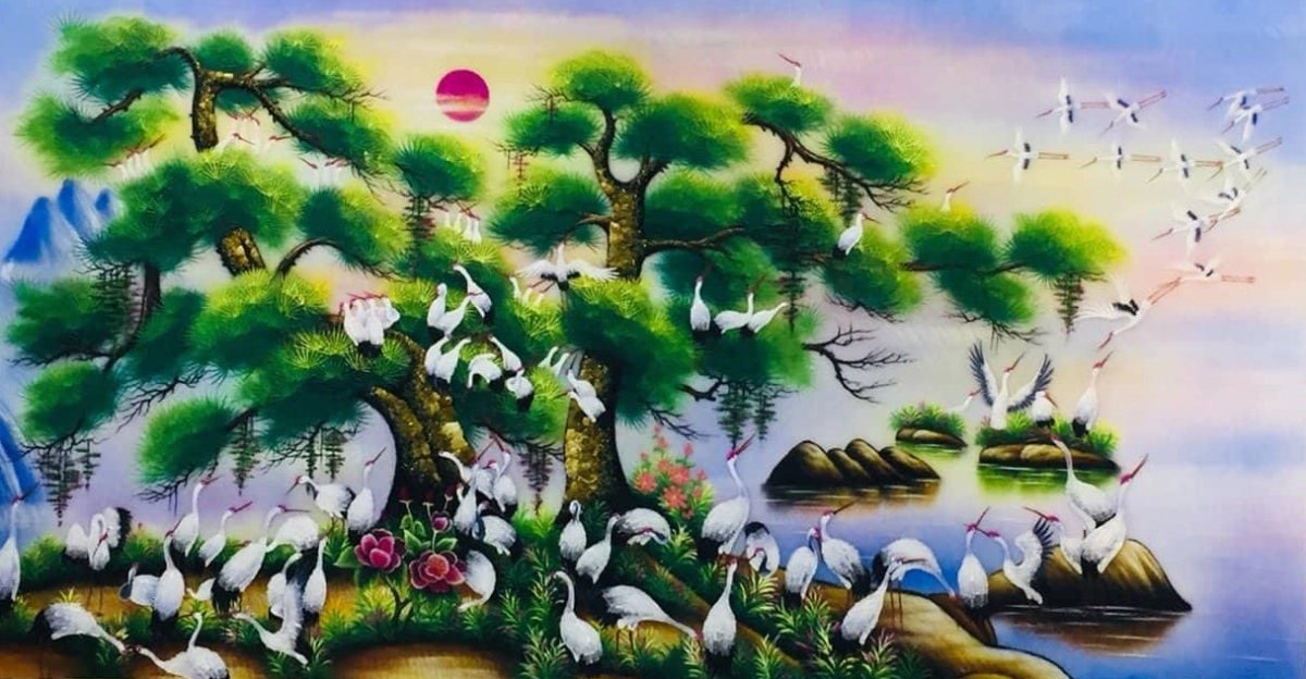 Tranh Đá Quý Đại bàng tung cánh 01 Phong Thủy – Vẻ đẹp sơn thủy hữu tình - HTX. Tân Ngọc Phát