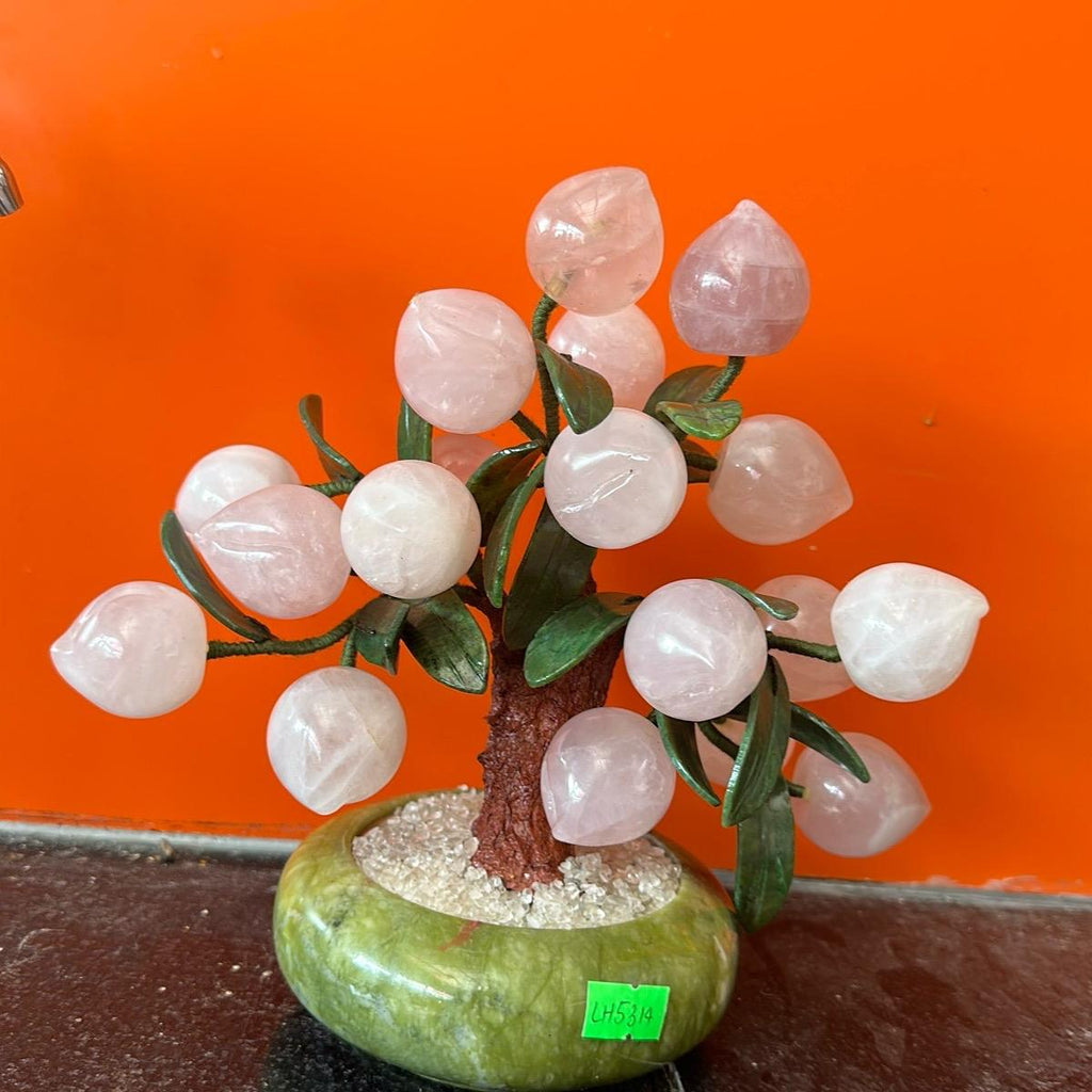 Cây đào phong thủy 18 trái đá thạch anh Hồng