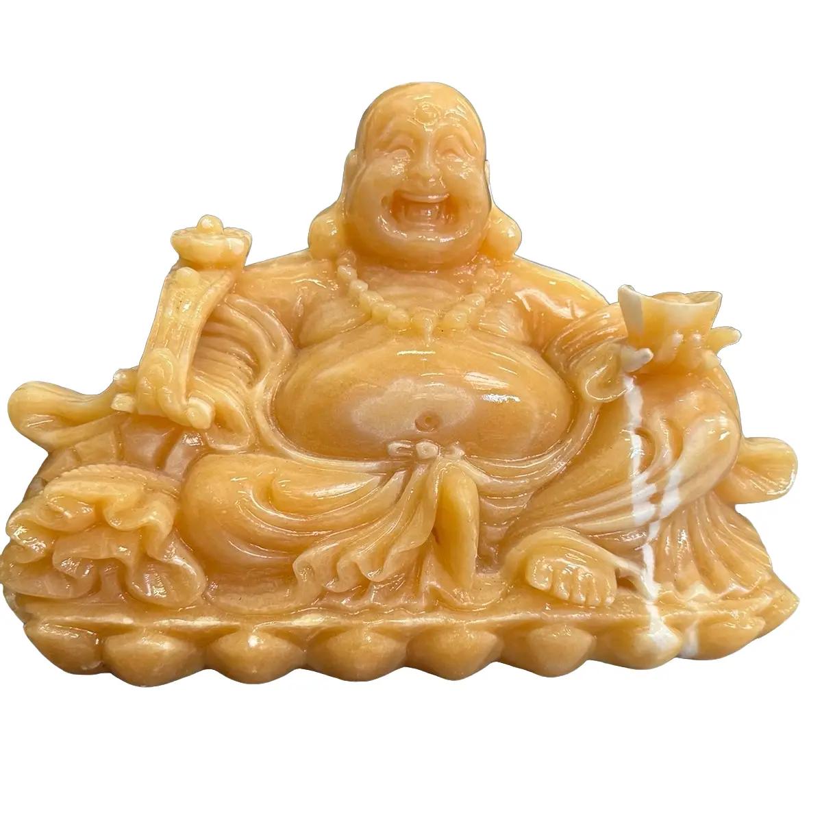 Tác phẩm Phật di lạc đục tạc trên đá vàng hoàng Long - Decor, Decor Phòng