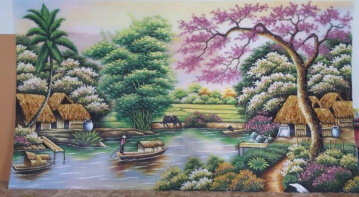Tranh Đá Quý Cao Cấp Đồng Quê Việt Nam – Mẫu 03 – Phiên Bản 02 - Hình ảnh chi tiết 5