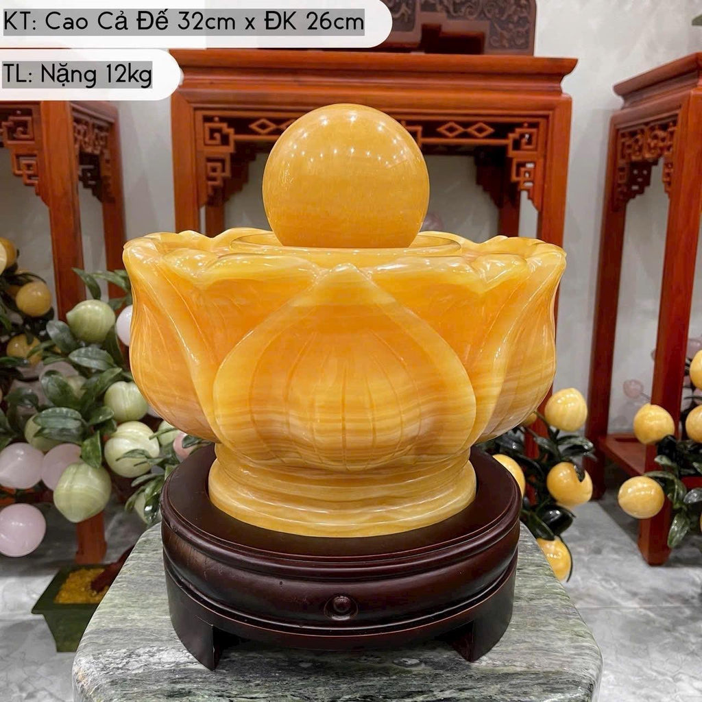 Phong thủy luân  đá vàng hoàng size 26cm, trưng sảnh công ty rất vượng phong thuỷ