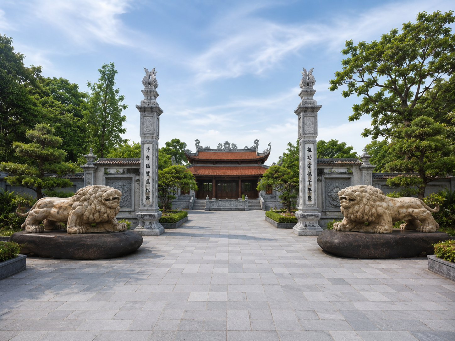 Sư Tử Đá Nguyên Khối – Linh Vật Trấn Giữ Không Gian, Tôn Vinh Đẳng Cấp Công Trình