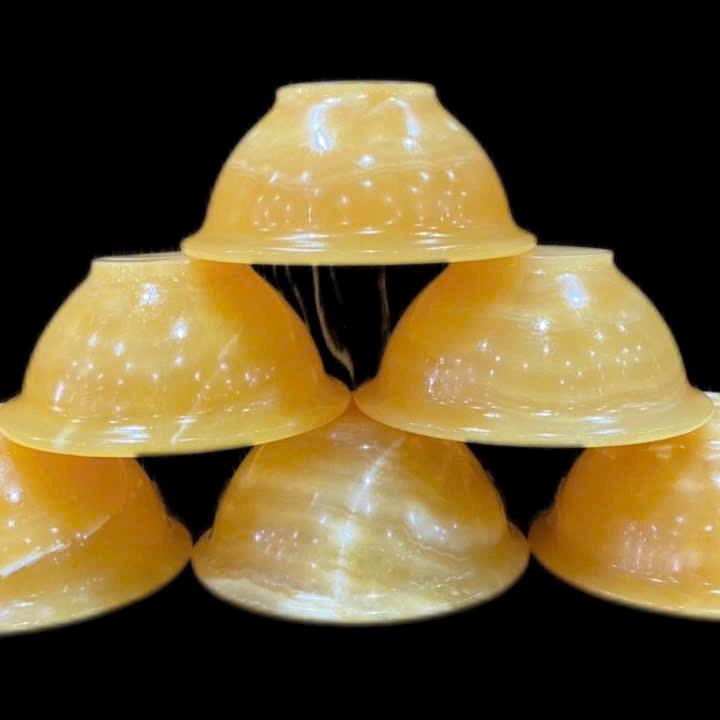 Bát đá vàng  hoàng Long , bát đá xanh  onyc Pakistan  bát để thờ hoặc trưng phong thủy kích thước 12cm