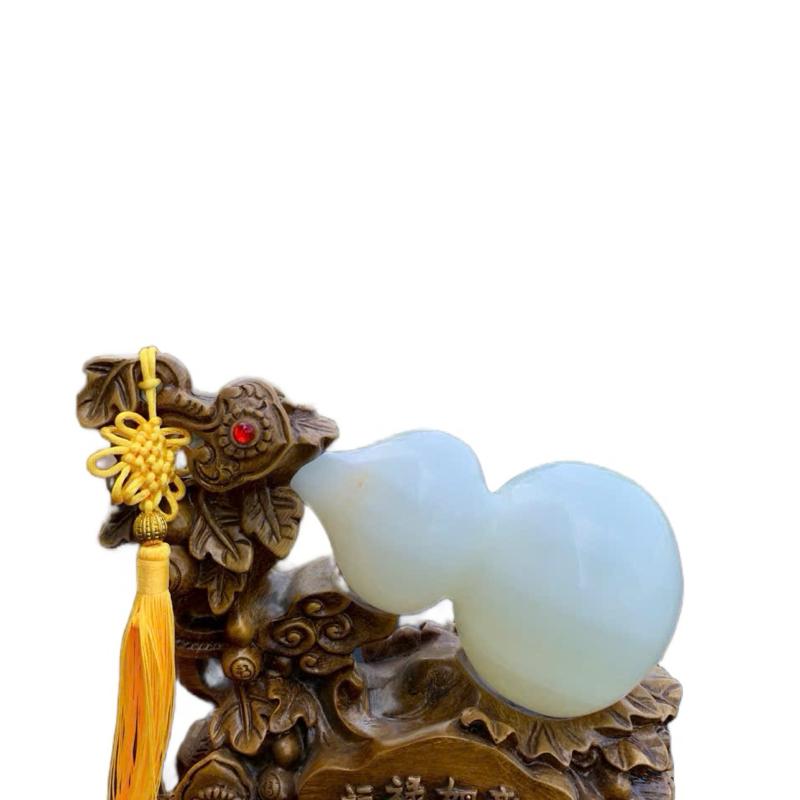 Hồ lô đá Onyx khắc chữ phúc lộc. Chất đá nguyên khối đẹp, chơi chưng bày phong thủy, trang trí…