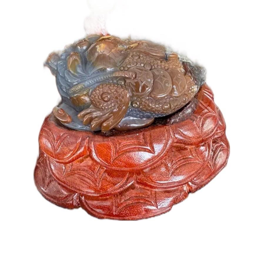 Thiềm thừ đá mã não phong thủy trang trí sưu tầm