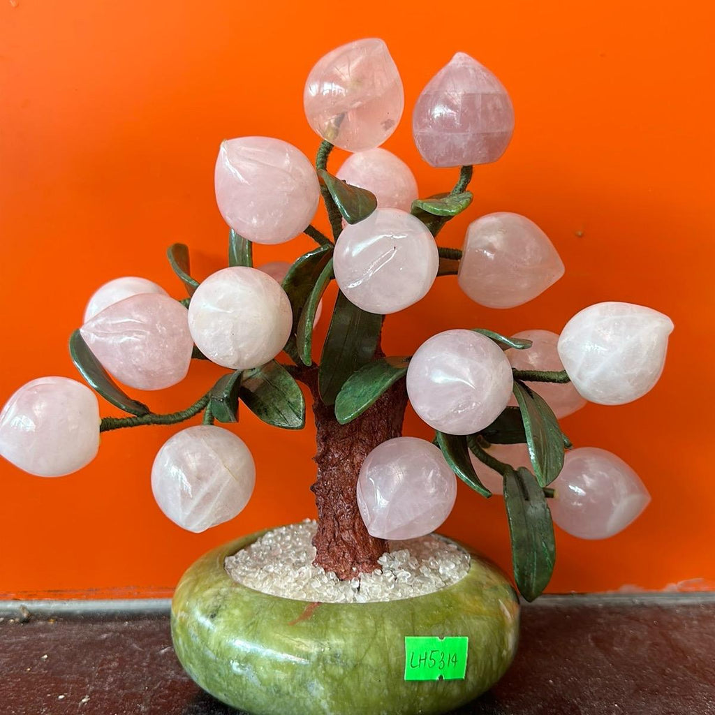 Cây đào phong thủy 18 trái đá thạch anh Hồng