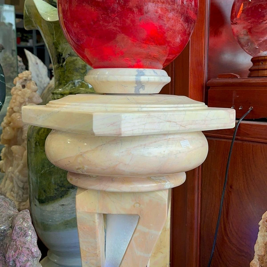 Bi cầu đá Obisidian màu đỏ , trọng lượng 21kg