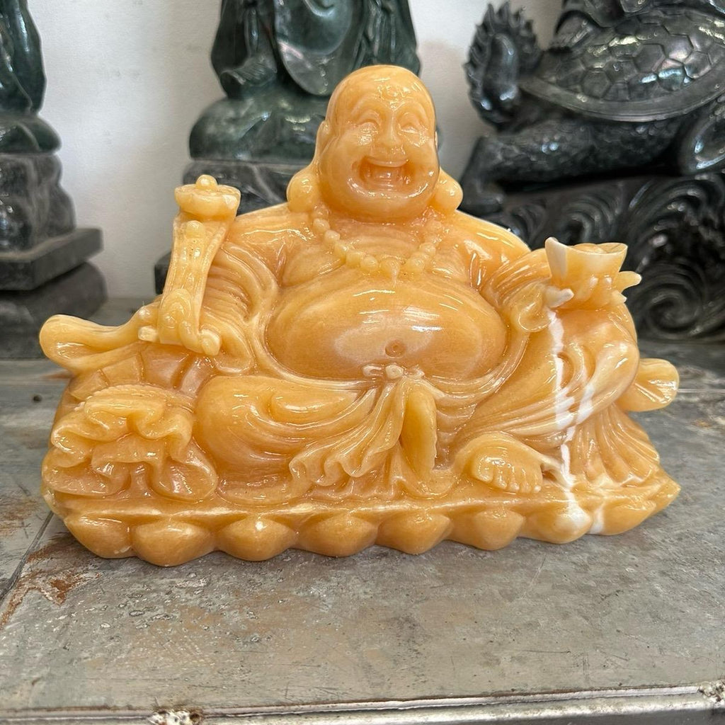 Tác phẩm Phật di lạc đục tạc trên đá vàng hoàng Long - Decor, Decor Phòng