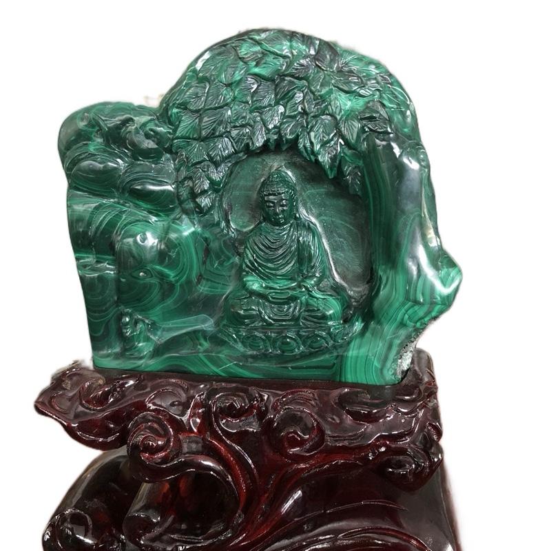 Tượng Phật a di đà đá malachite - Mã sản phẩm: A-D-M-L-K