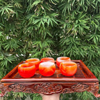 Bộ 6 ly đá mã não Vân đỏ ,  dùng để uống trà hoặc trưng phong thủy