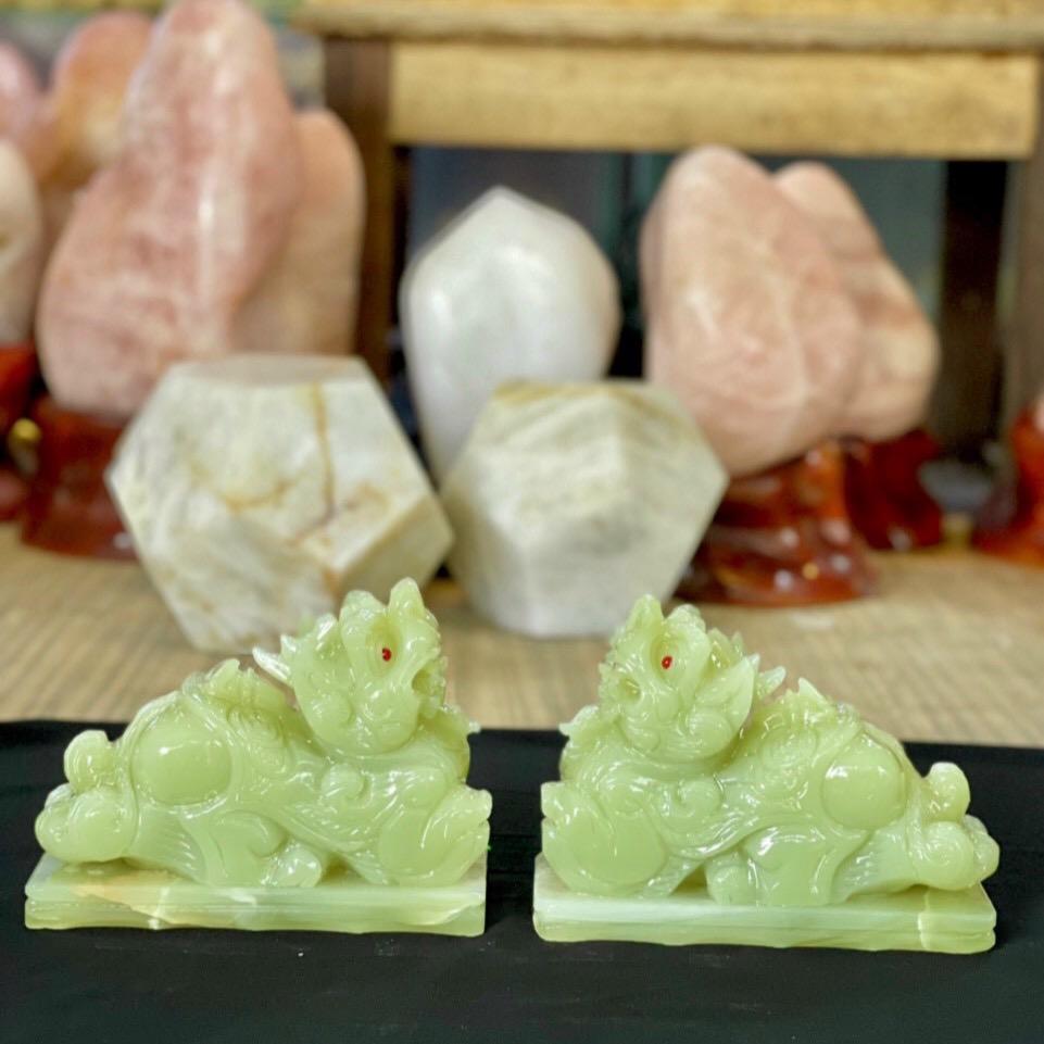 Tỳ hưu đá onyx xanh 10cm-20cm
