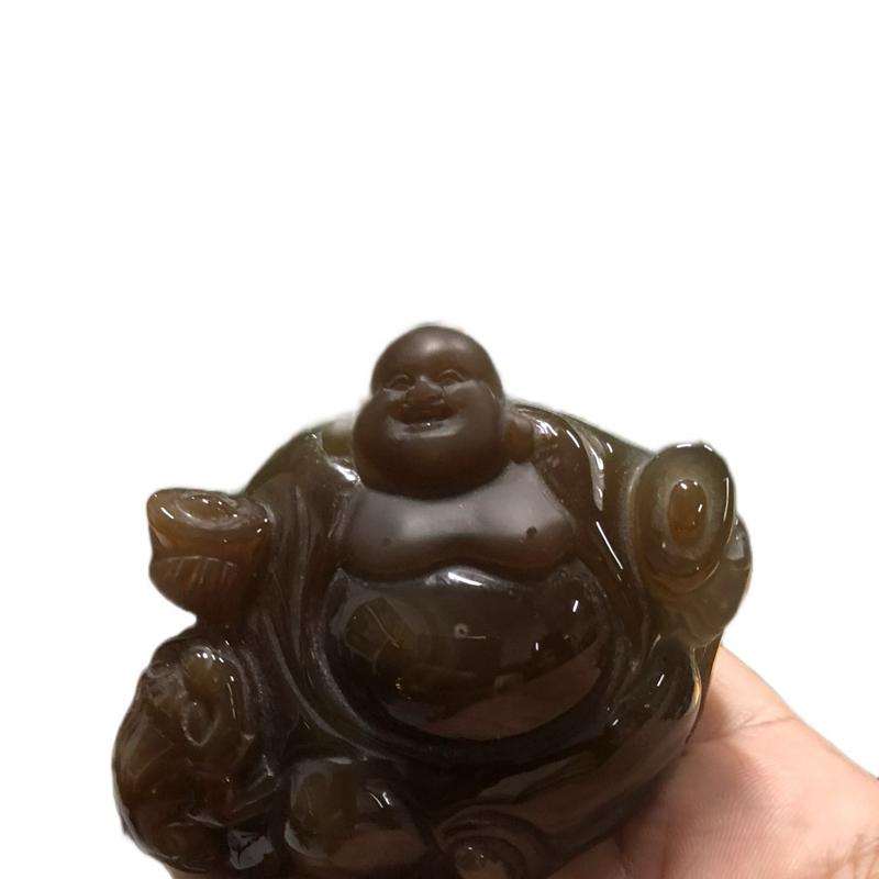 Ngài di lặc ngọc mã não . Sản phẩm ngọc đá chế tác thủ công! Chơi phong thủy, trang trí, chưng bày !