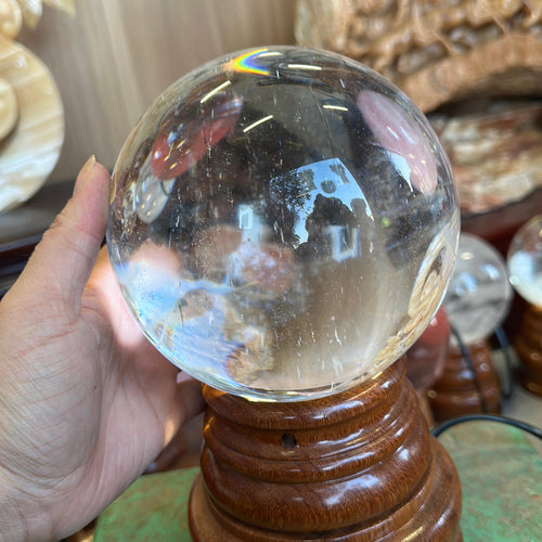 Bi Cầu trắng Obsidian trắng + đế 3 màu 15cm – ảnh sản phẩm 2 – Xuân Ngọc Phát