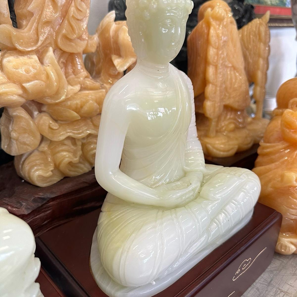 Phật thích ca mâu ni đá onyc xanh Tượng điêu khắc