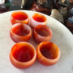Bộ 6 ly đá mã não Vân đỏ ,  dùng để uống trà hoặc trưng phong thủy