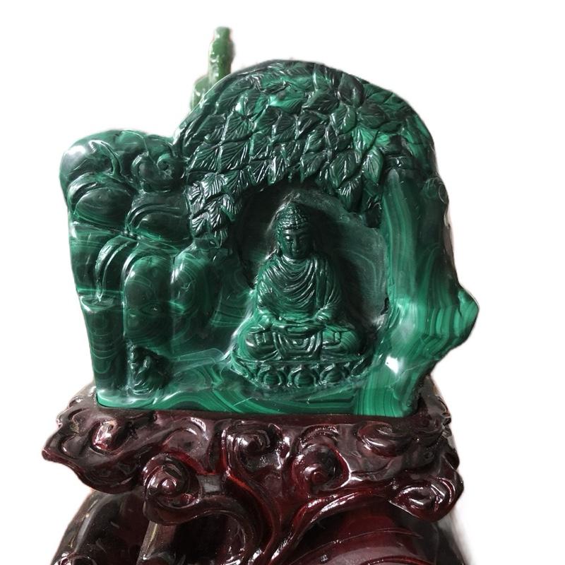 Tượng Phật a di đà đá malachite - Mã sản phẩm: A-D-M-L-K