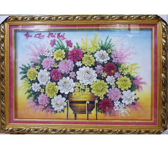 Tranh Đá Quý Bình Hoa Tĩnh Vật Nghệ Thuật Sang Trọng Phong Thủy – Sang trọng, tinh tế và ấm áp không gian chế tác từ đá quý tự nhiên Lục Yên