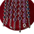 Lắc bạc đính đá ruby, chơi trang sức , sưu tầm, thời trang..v.v..