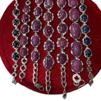 Lắc bạc đính đá ruby, chơi trang sức , sưu tầm, thời trang..v.v..
