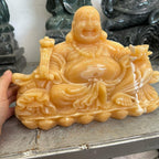 Tác phẩm Phật di lạc đục tạc trên đá vàng hoàng Long - Decor, Decor Phòng