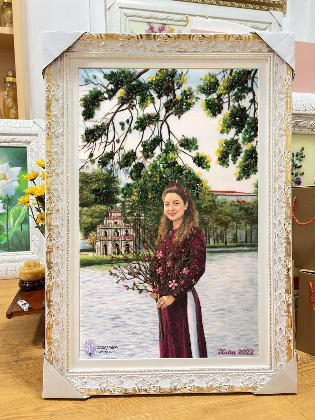 Tranh Đá Quý chân dung cao cấp – ảnh sản phẩm 1 – Xuân Ngọc Phát