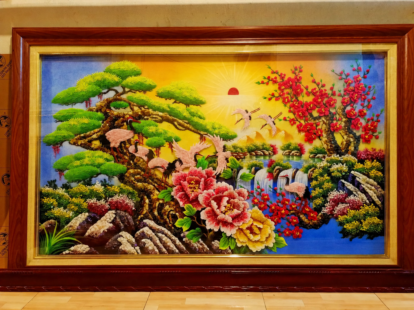 Tranh Đá Quý Tùng Hạc Diên Niên 3D – ảnh sản phẩm 1 – Xuân Ngọc Phát