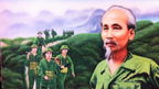 Tranh Đá Quý Cao Cấp Bác Hồ hành quân – Mẫu 02 - Hình ảnh chi tiết 2