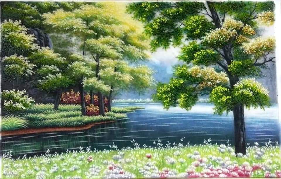 Tranh Đá Quý Cao Cấp Suối mơ - Hình ảnh chi tiết 2
