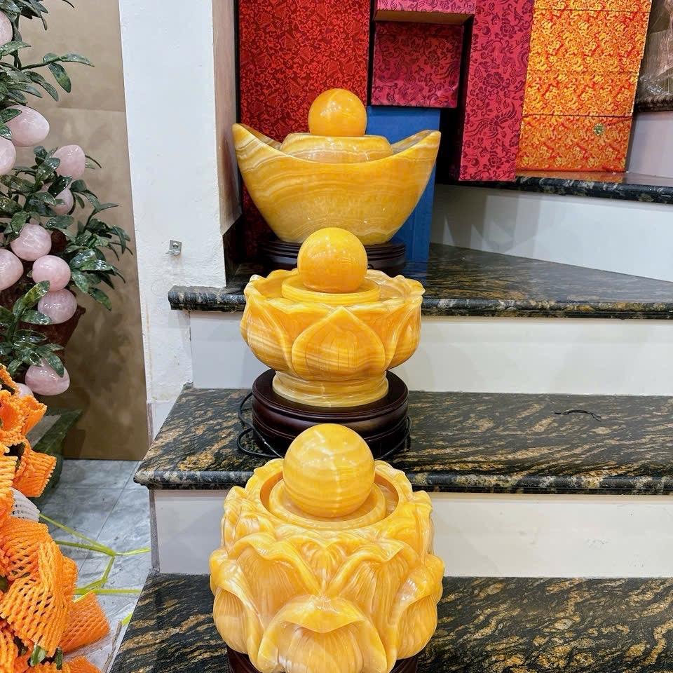 Phong thủy luân  đá vàng hoàng size 26cm, trưng sảnh công ty rất vượng phong thuỷ