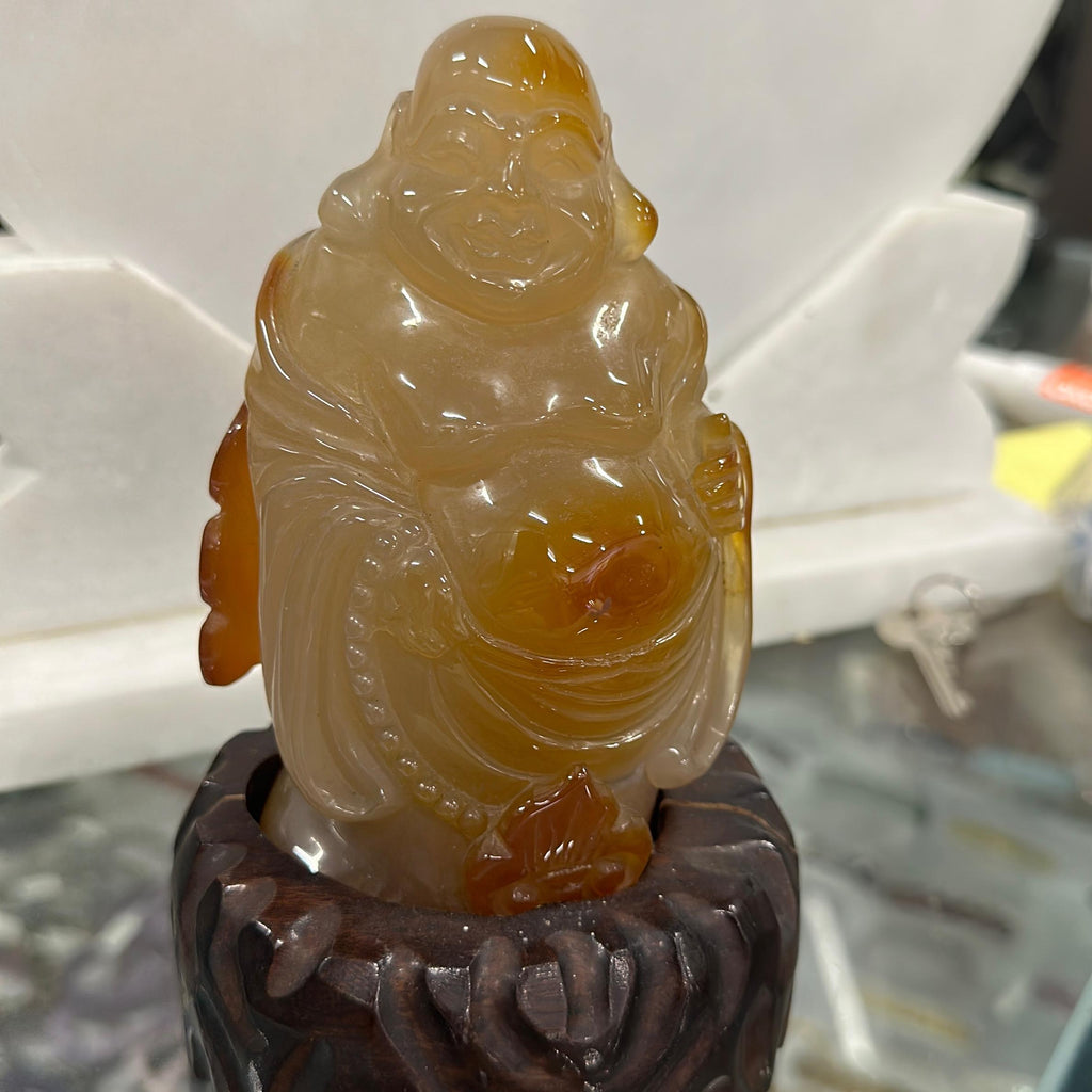 Tượng Phật Di Lặc bằng đá mã não
