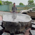 Bàn ghế đá nguyên khối sân vườn mẫu 14 ảnh thực tế góc nhìn chính
