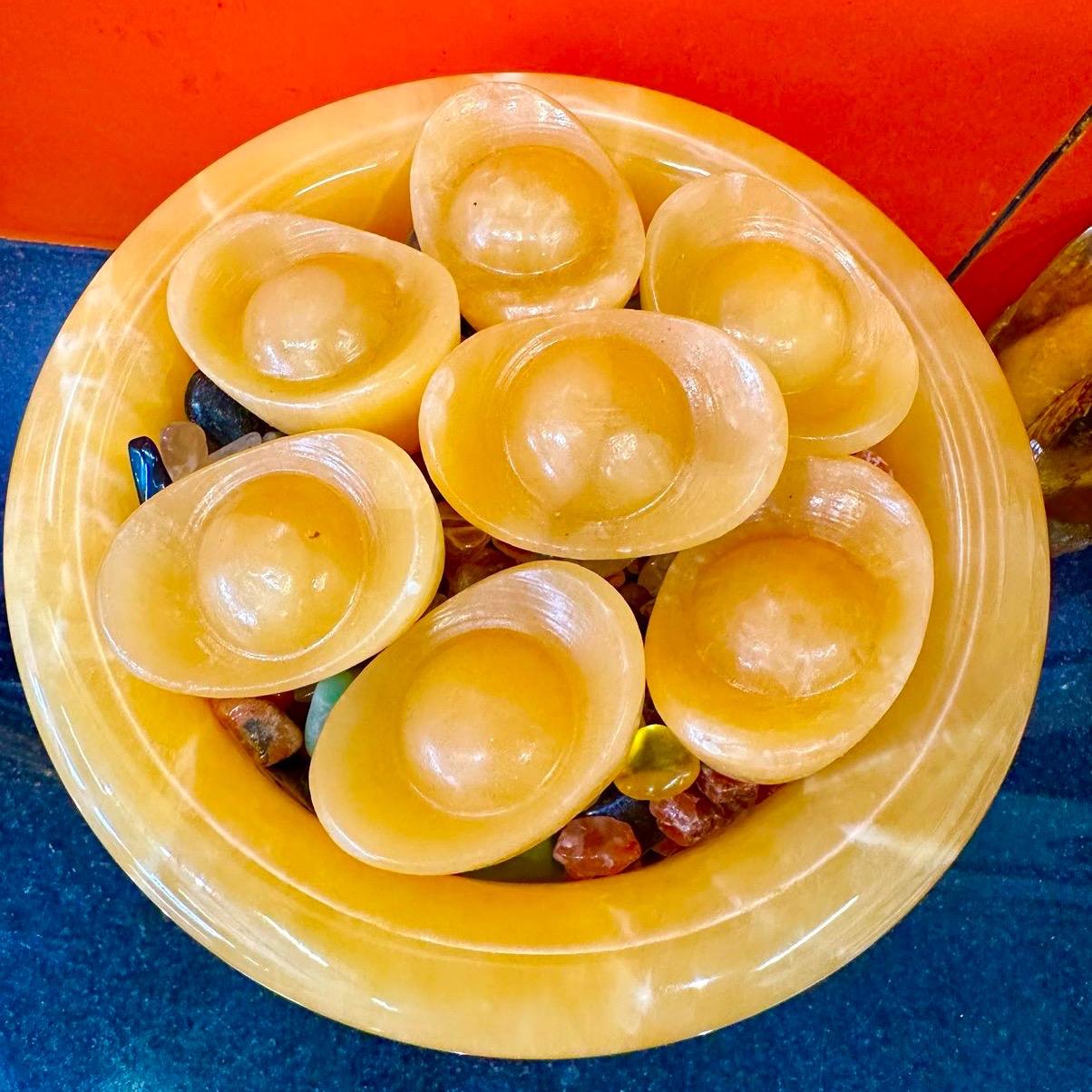 Bát tụ bảo đá vàng hoàng Long