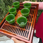 Bộ 6 ly đá mã não xanh để uống trà hoặc trưng phong thủy Phòng Khách Decor Phòng Trang Trí Nhà