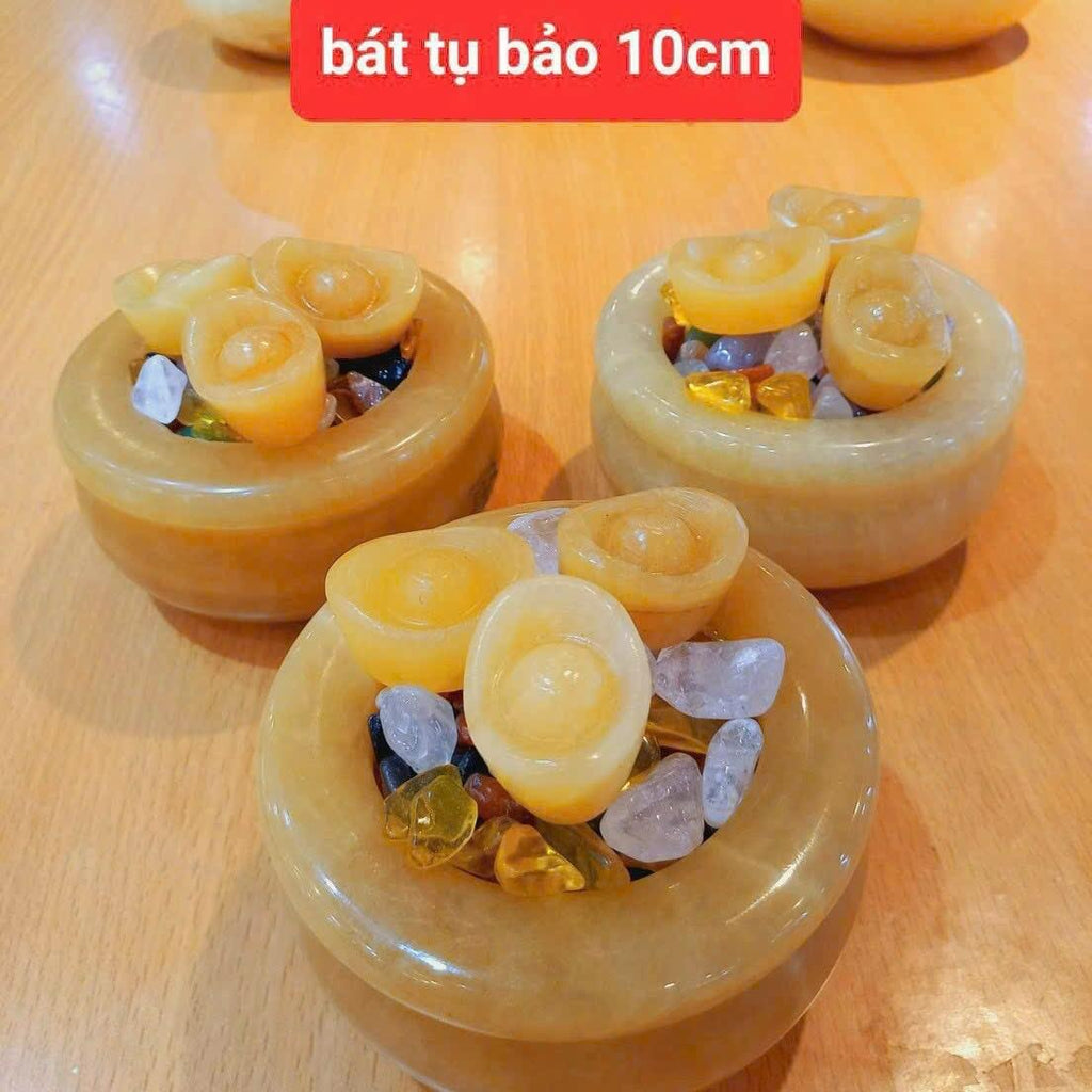 Bát tụ bảo đá vàng hoàng Long đủ size 10  - 30cm Phòng Khách