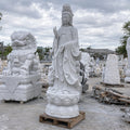 Tượng Phật Quan Âm bằng đá trắng xanh - Xuân Ngọc Phát