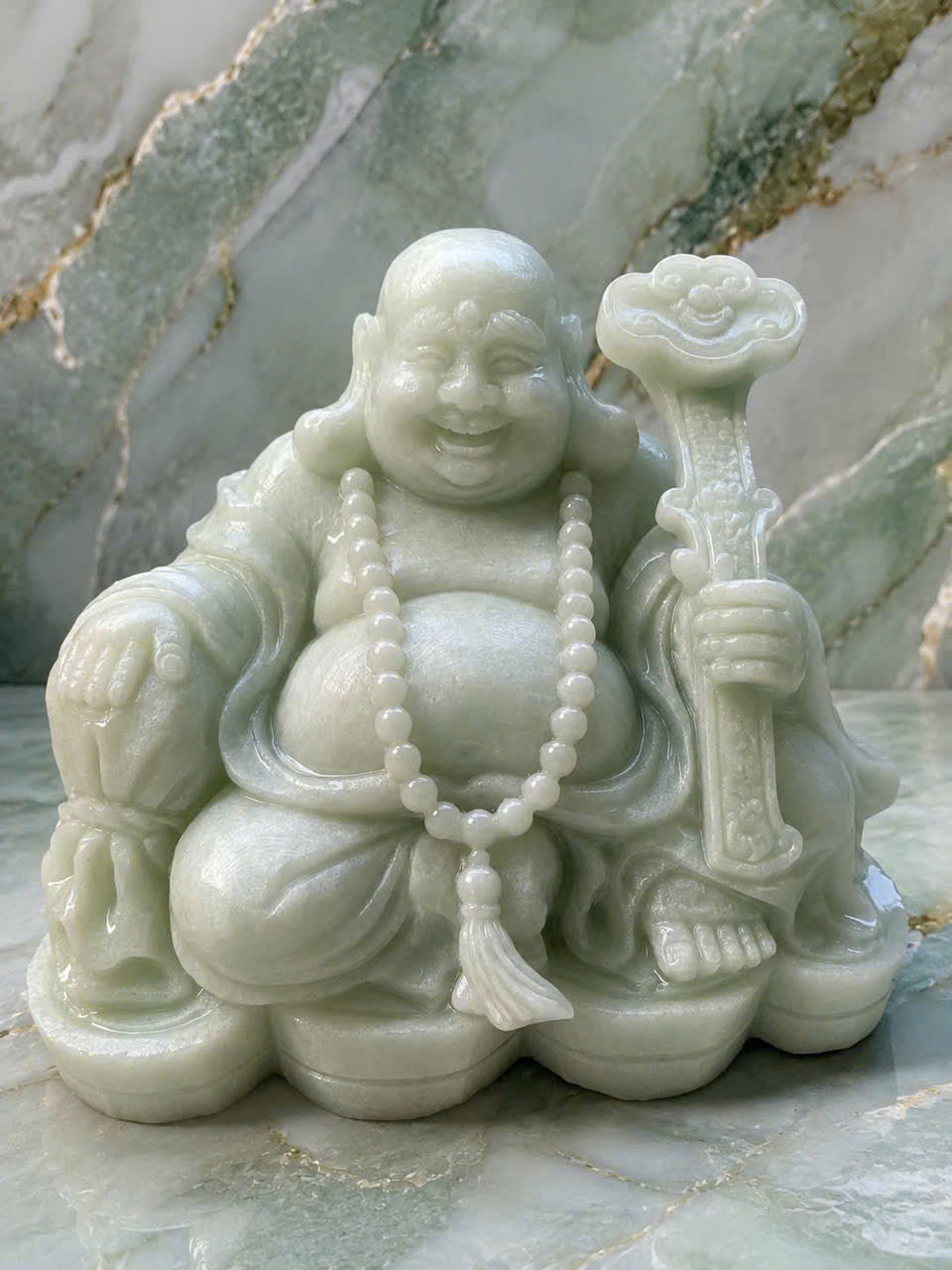 Tượng Phật Di Lặc Đá Ngọc Onyx Phong Thủy – Chạm Khắc Thủ Công