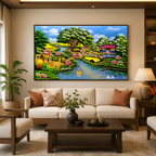 Tranh Đá Quý Cao Cấp Đồng Quê Việt Nam – Mẫu 05 - Hình ảnh chi tiết 6