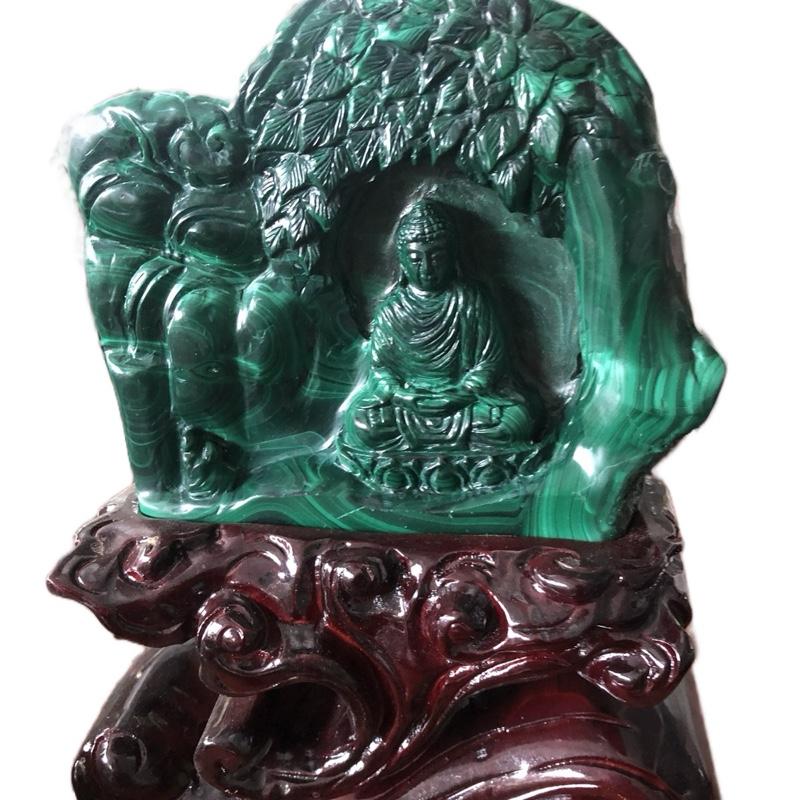 Tượng Phật a di đà đá malachite - Mã sản phẩm: A-D-M-L-K