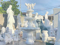 Đài Phun Nước Thiên Thần bằng đá Tự Nhiên - Cẩm Thạch - Trắng - Cao 250cm - Tạo Điểm Nhấn Trang Trọng - Tân Ngọc Phát
