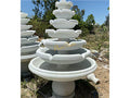 Đài Phun Nước đá Cẩm Thạch Trắng Nhiều Tầng - Cao 200cm - Điêu Khắc Thủ Công - Tân Ngọc Phát