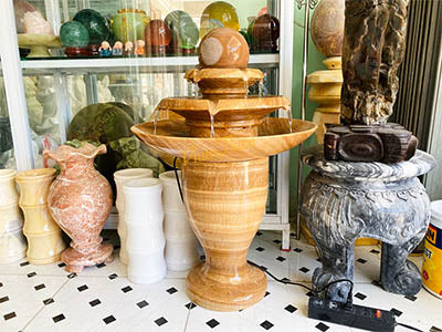 Đài Phun Nước đá Vân Gỗ - Khác - Cao 108cm - Tạo Điểm Nhấn Trang Trọng - Tân Ngọc Phát