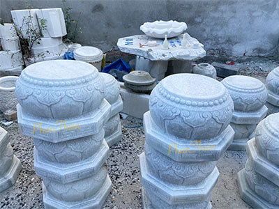 Đế Chân Trụ Cột (Đế Táng) đá Cẩm Thạch Trắng Xanh - Vui Lòng Đặt Hàng - đá Trang Trí, đá Kiến Trúc, đá Xây Dựng, đá Tự Nhi - Cao Thiếu Chất Lượng.""" - Mẫu 02 - Tân Ngọc Phát